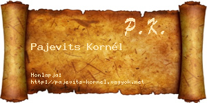 Pajevits Kornél névjegykártya